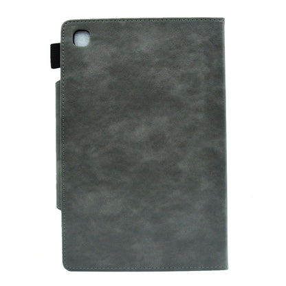 For Samsung Galaxy Tab A11+ / A9+ Suede Cross Texture Magnetic Clasp Leather Tablet Case(Grey) by bashfashion