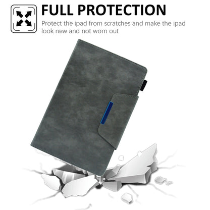 For Samsung Galaxy Tab A11+ / A9+ Suede Cross Texture Magnetic Clasp Leather Tablet Case(Grey) by bashfashion