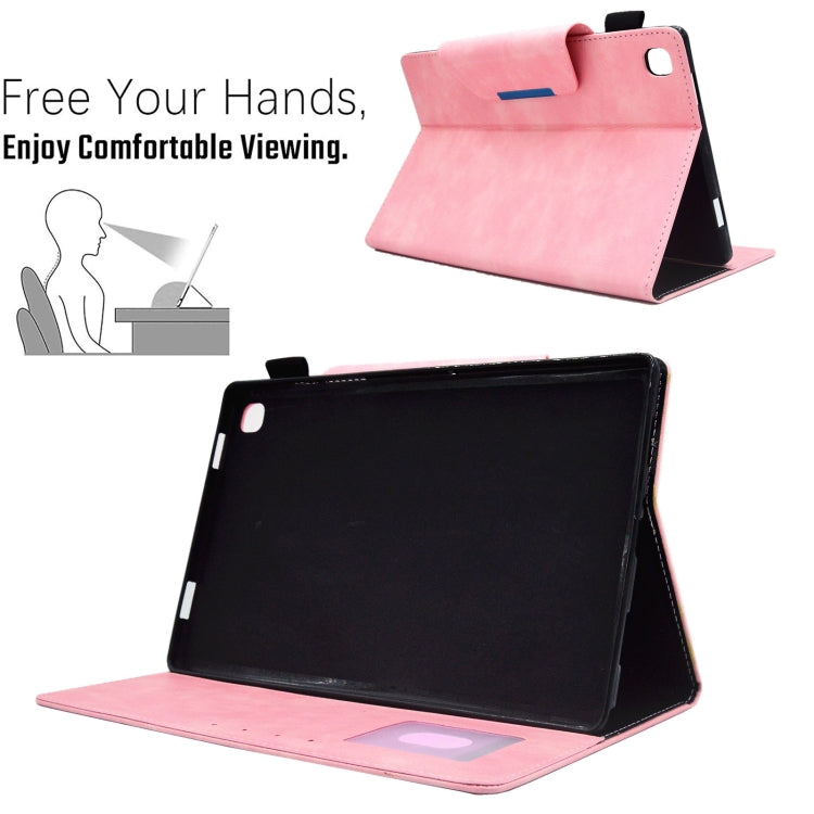 For Samsung Galaxy Tab A11+ / A9+ Suede Cross Texture Magnetic Clasp Leather Tablet Case(Pink) by bashfashion