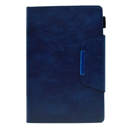 For Samsung Galaxy Tab A11+ / A9+ Suede Cross Texture Magnetic Clasp Leather Tablet Case(Blue) by bashfashion