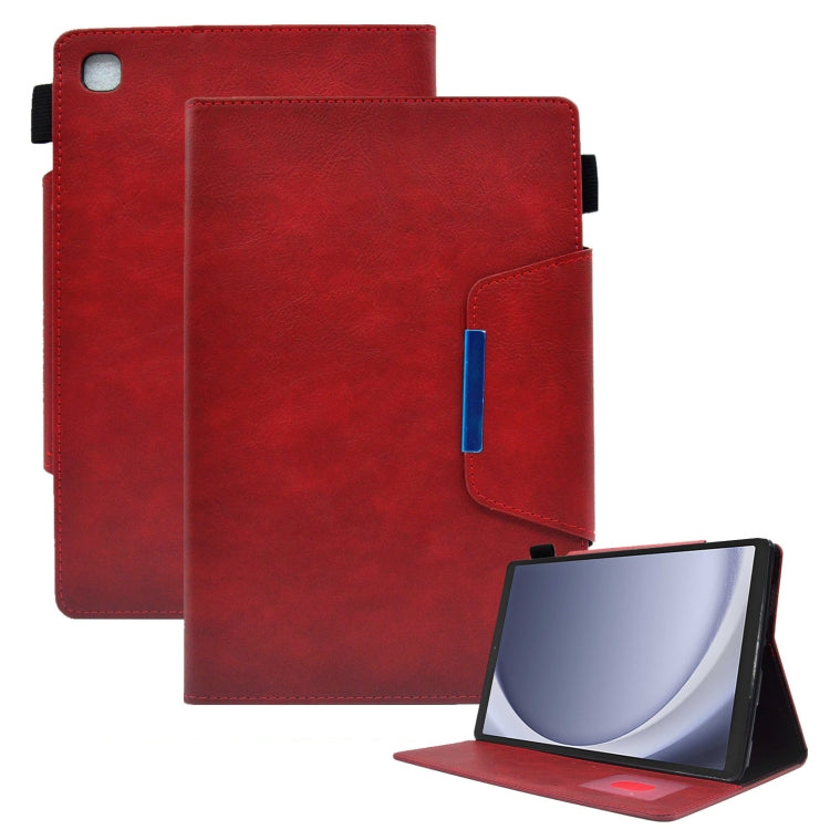 For Samsung Galaxy Tab A11+ / A9+ Suede Cross Texture Magnetic Clasp Leather Tablet Case(Red) by bashfashion