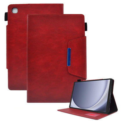 For Samsung Galaxy Tab A11+ / A9+ Suede Cross Texture Magnetic Clasp Leather Tablet Case(Red) by bashfashion