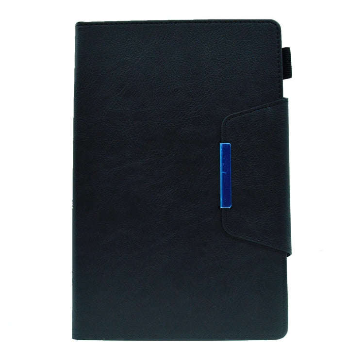 For Samsung Galaxy Tab A11 / A9 Suede Cross Texture Magnetic Clasp Leather Tablet Case(Black) by bashfashion