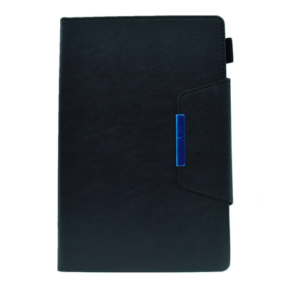 For Samsung Galaxy Tab A11 / A9 Suede Cross Texture Magnetic Clasp Leather Tablet Case(Black) by bashfashion