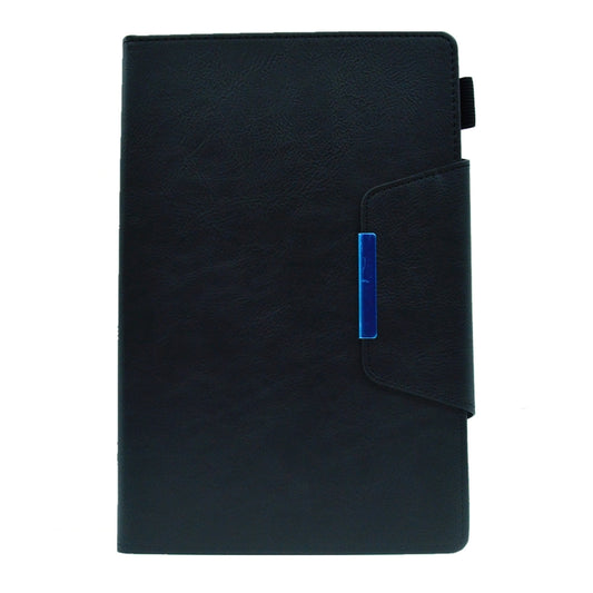 For Samsung Galaxy Tab A11 / A9 Suede Cross Texture Magnetic Clasp Leather Tablet Case(Black) by bashfashion