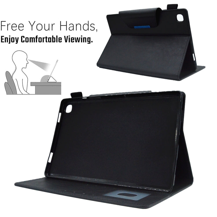 For Samsung Galaxy Tab A11 / A9 Suede Cross Texture Magnetic Clasp Leather Tablet Case(Black) by bashfashion