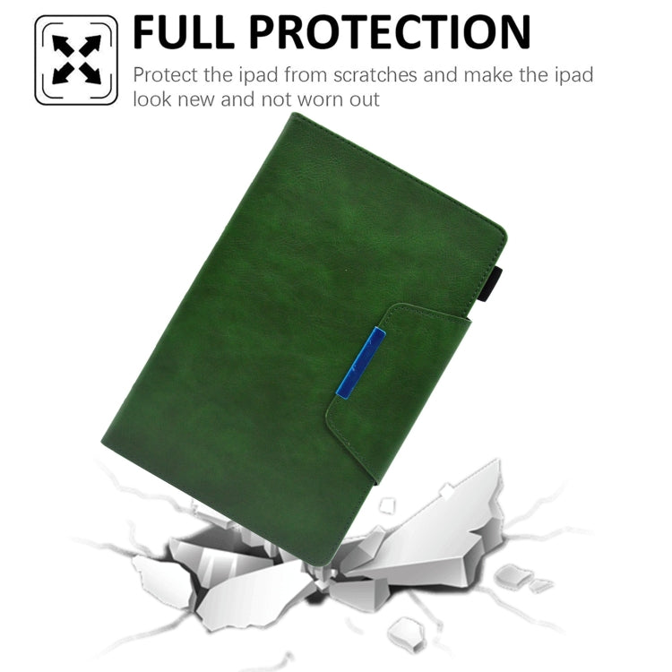 For Samsung Galaxy Tab A11 / A9 Suede Cross Texture Magnetic Clasp Leather Tablet Case(Green) by bashfashion