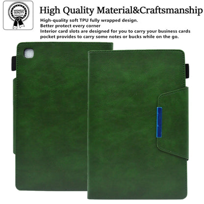 For Samsung Galaxy Tab A11 / A9 Suede Cross Texture Magnetic Clasp Leather Tablet Case(Green) by bashfashion