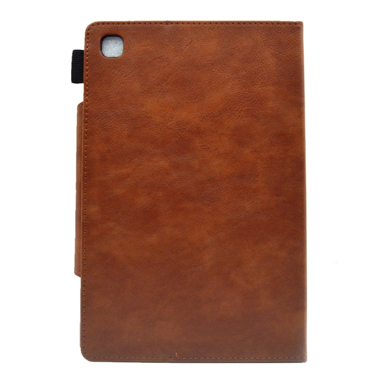 For Samsung Galaxy Tab A11 / A9 Suede Cross Texture Magnetic Clasp Leather Tablet Case(Brown) by bashfashion