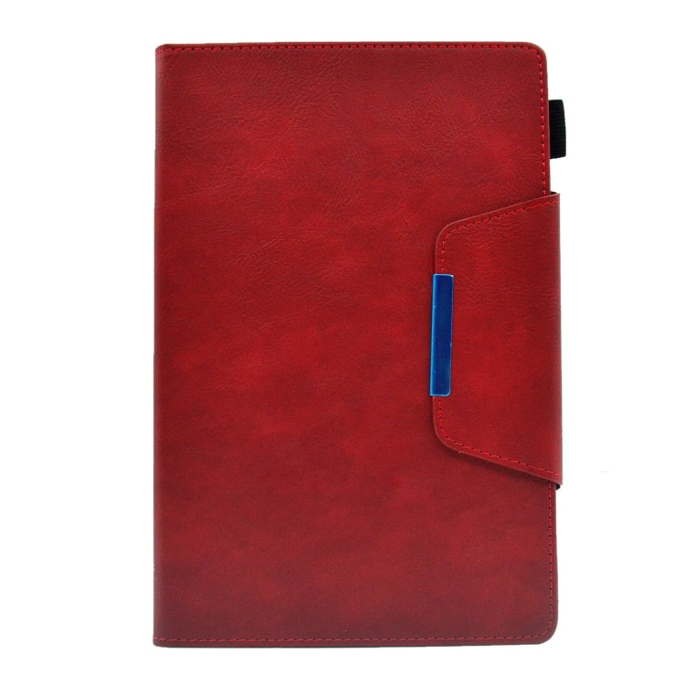 For Samsung Galaxy Tab A11 / A9 Suede Cross Texture Magnetic Clasp Leather Tablet Case(Red) by bashfashion