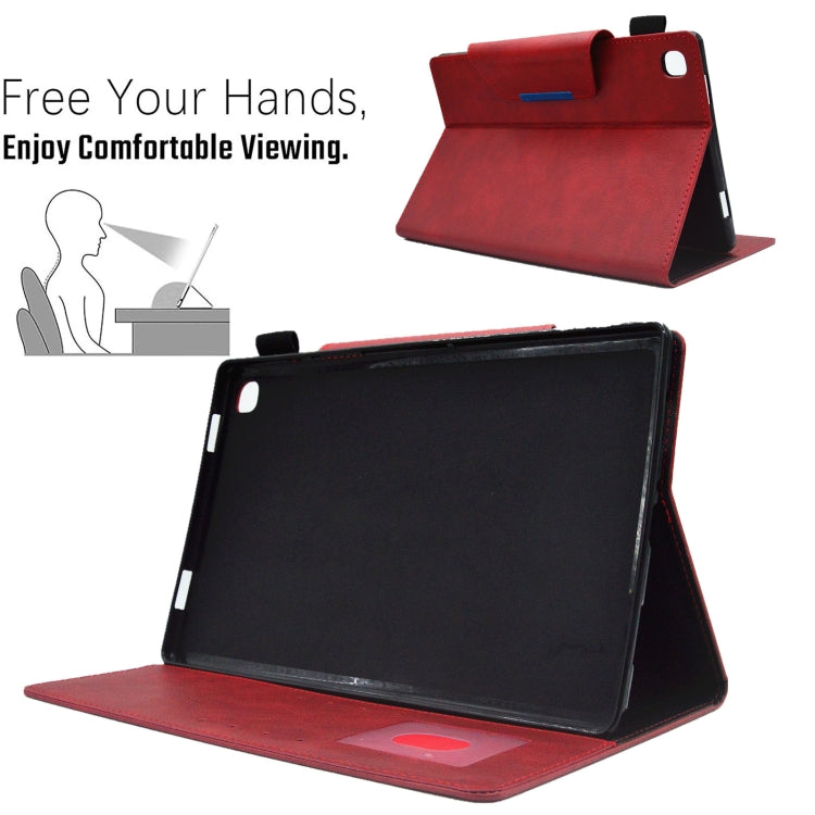 For Samsung Galaxy Tab A11 / A9 Suede Cross Texture Magnetic Clasp Leather Tablet Case(Red) by bashfashion