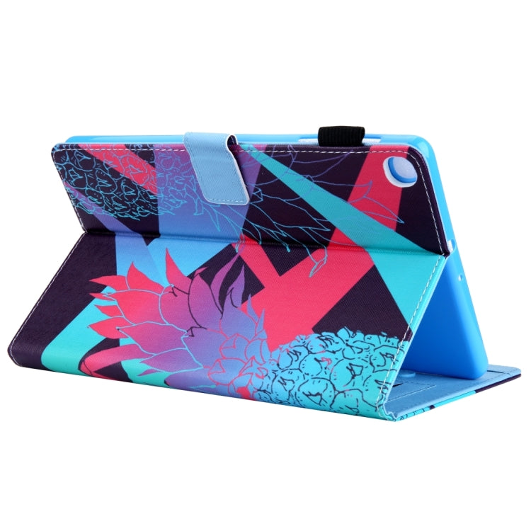 For Samsung Galaxy Tab A11+ / A9+ Colored Drawing Leather Tablet Case(Sparkling Pineapple) by bashfashion