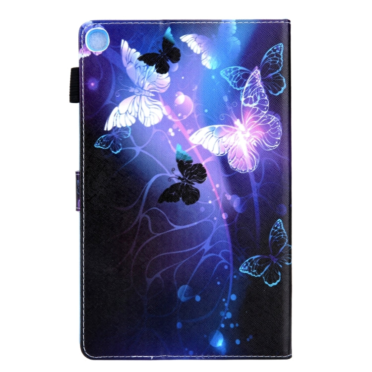 For Samsung Galaxy Tab A11+ / A9+ Colored Drawing Leather Tablet Case(Purple Butterfly) by bashfashion