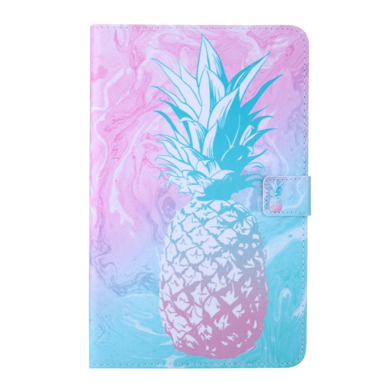 For Samsung Galaxy Tab A11+ / A9+ Colored Drawing Leather Tablet Case(Blue Pineapple) by bashfashion