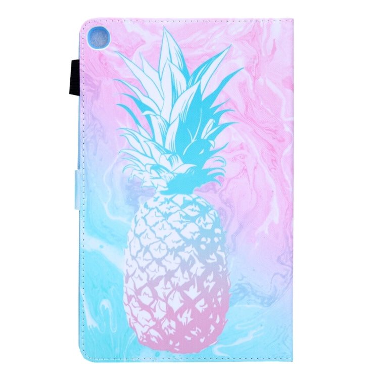 For Samsung Galaxy Tab A11+ / A9+ Colored Drawing Leather Tablet Case(Blue Pineapple) by bashfashion