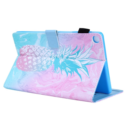 For Samsung Galaxy Tab A11+ / A9+ Colored Drawing Leather Tablet Case(Blue Pineapple) by bashfashion