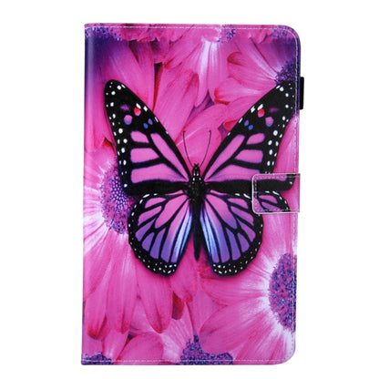 For Samsung Galaxy Tab A11+ / A9+ Colored Drawing Leather Tablet Case(Red Butterfly) by bashfashion