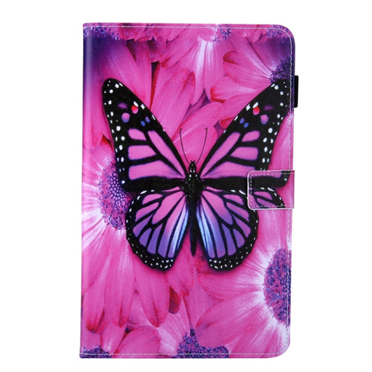For Samsung Galaxy Tab A11+ / A9+ Colored Drawing Leather Tablet Case(Red Butterfly) by bashfashion