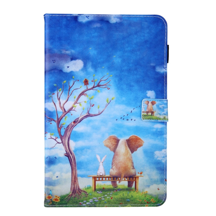 For Samsung Galaxy Tab A11+ / A9+ Colored Drawing Leather Tablet Case(Elephant Rabbit) by bashfashion