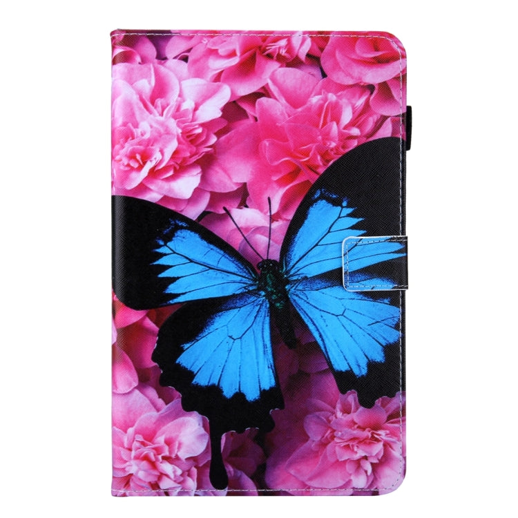 For Samsung Galaxy Tab A11+ / A9+ Colored Drawing Leather Tablet Case(Blue Butterfly) by bashfashion