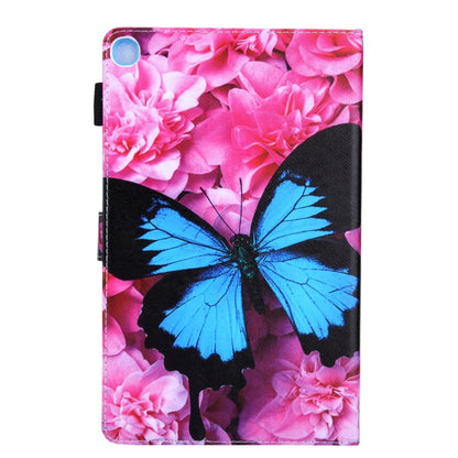 For Samsung Galaxy Tab A11+ / A9+ Colored Drawing Leather Tablet Case(Blue Butterfly) by bashfashion