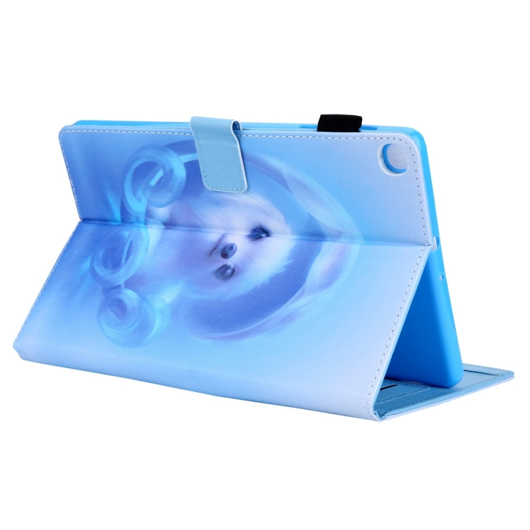 For Samsung Galaxy Tab A11 / A9 Colored Drawing Leather Tablet Case(Blue Dog) by bashfashion