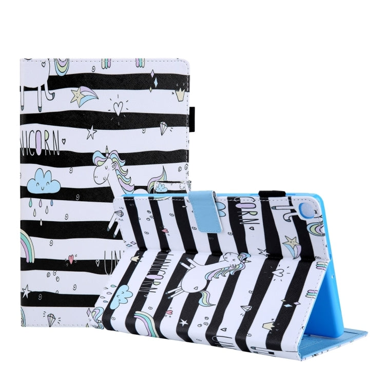 For Samsung Galaxy Tab A11 / A9 Colored Drawing Leather Tablet Case(Horse) by bashfashion