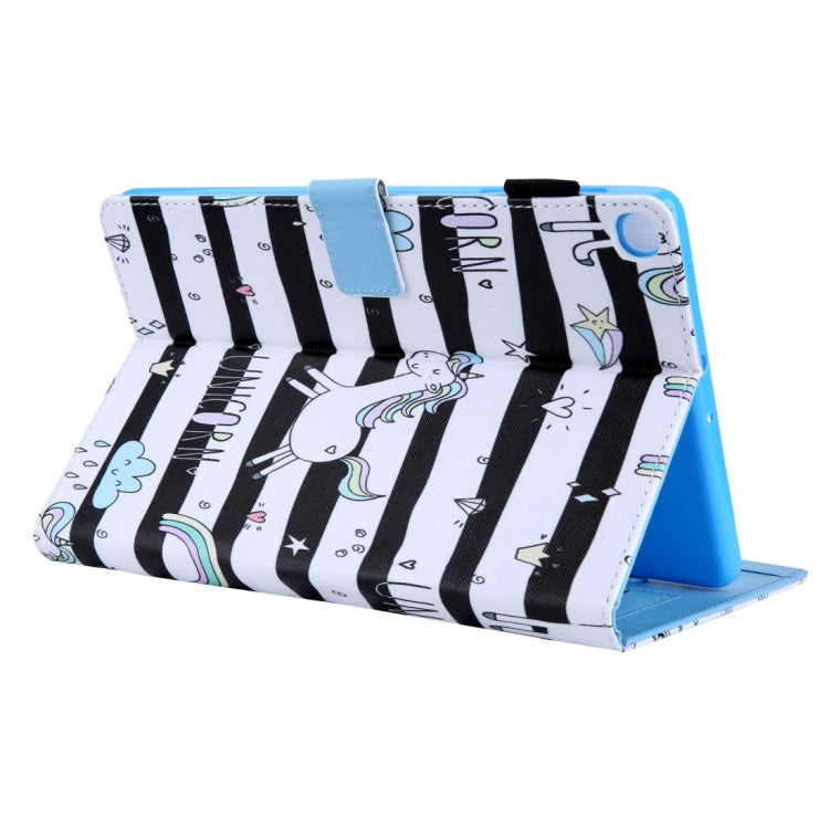 For Samsung Galaxy Tab A11 / A9 Colored Drawing Leather Tablet Case(Horse) by bashfashion