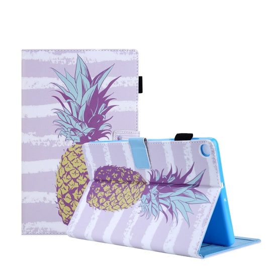 For Samsung Galaxy Tab A11 / A9 Colored Drawing Leather Tablet Case(Pineapple) by bashfashion