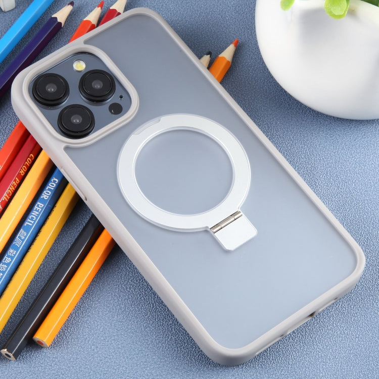 For iPhone 15 Pro Max DFANS DESIGN Frosted Magsafe Magnetic Holder Phone Case(Grey) by DFANS DESIGN
