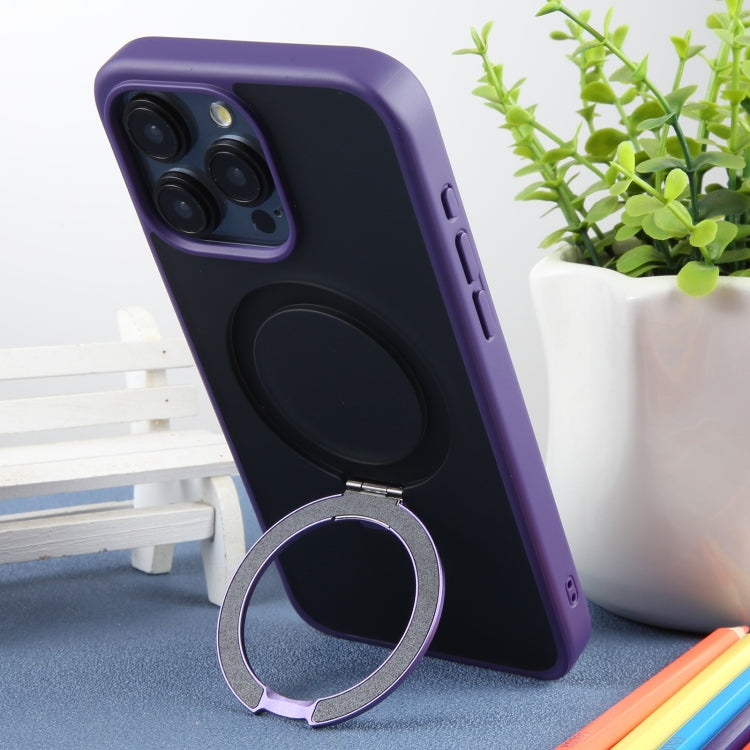 For iPhone 15 Pro DFANS DESIGN Frosted Magsafe Magnetic Holder Phone Case(Purple) by DFANS DESIGN