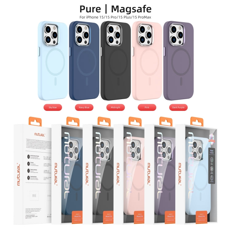 For iPhone 15 Pro Mutural Karen Series Liquid Silicone Magsafe Phone Case(Sky Blue) by Mutural