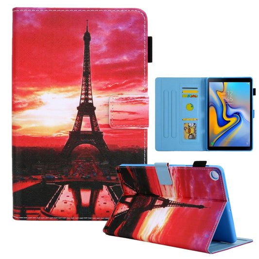 For Samsung Galaxy Tab A11+ / A9+ Colored Drawing Leather Tablet Case(Evening Tower) by bashfashion