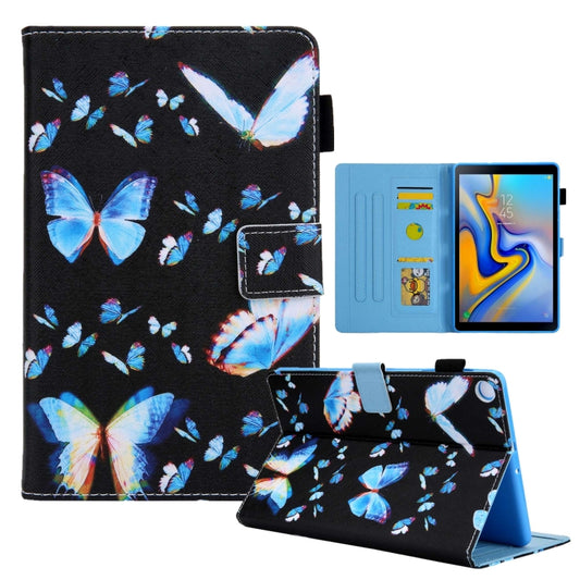 For Samsung Galaxy Tab A11+ / A9+ Colored Drawing Leather Tablet Case(Dream Blue Butterfly) by bashfashion