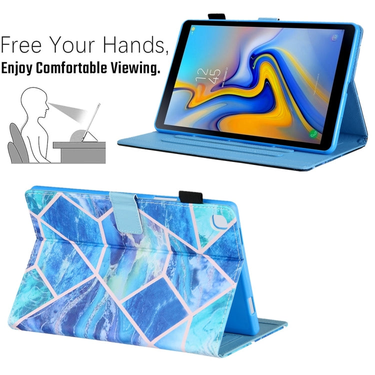 For Samsung Galaxy Tab A11+ / A9+ Colored Drawing Leather Tablet Case(Blue Grid) by bashfashion