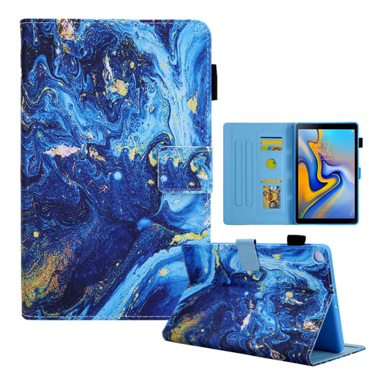For Samsung Galaxy Tab A11+ / A9+ Colored Drawing Leather Tablet Case(Blue Gold) by bashfashion