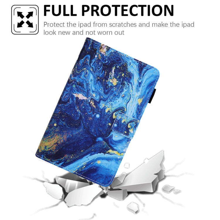 For Samsung Galaxy Tab A11+ / A9+ Colored Drawing Leather Tablet Case(Blue Gold) by bashfashion