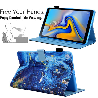 For Samsung Galaxy Tab A11+ / A9+ Colored Drawing Leather Tablet Case(Blue Gold) by bashfashion