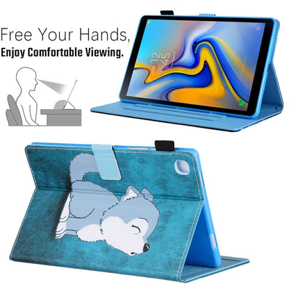 For Samsung Galaxy Tab A11+ / A9+ Colored Drawing Leather Tablet Case(Cute Wolf) by bashfashion