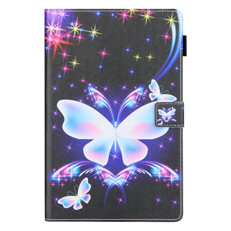 For Samsung Galaxy Tab A11+ / A9+ Colored Drawing Leather Tablet Case(Big Color Butterfly) by bashfashion