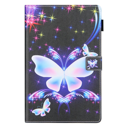 For Samsung Galaxy Tab A11+ / A9+ Colored Drawing Leather Tablet Case(Big Color Butterfly) by bashfashion