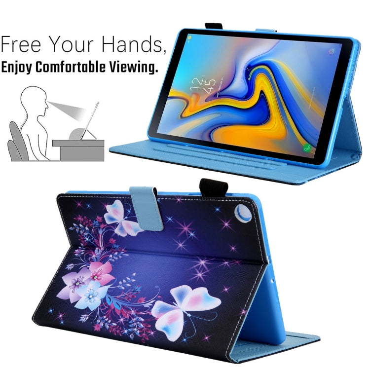 For Samsung Galaxy Tab A11 / A9 Colored Drawing Leather Tablet Case(Dual Colorful Butterflies) by bashfashion