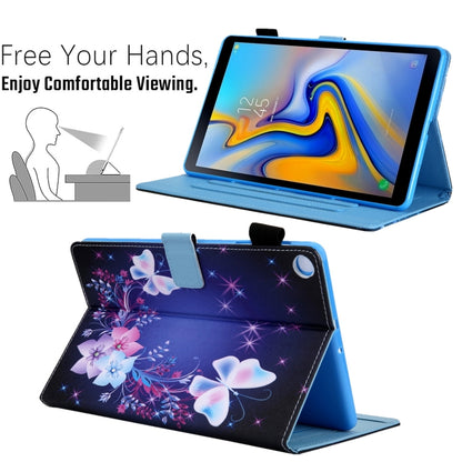 For Samsung Galaxy Tab A11 / A9 Colored Drawing Leather Tablet Case(Dual Colorful Butterflies) by bashfashion