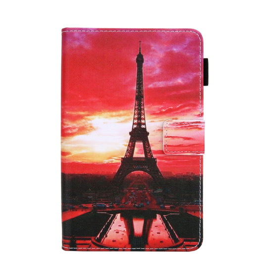 For Samsung Galaxy Tab A11 / A9 Colored Drawing Leather Tablet Case(Evening Tower) by bashfashion