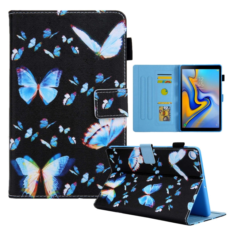 For Samsung Galaxy Tab A11 / A9 Colored Drawing Leather Tablet Case(Dream Blue Butterfly) by bashfashion
