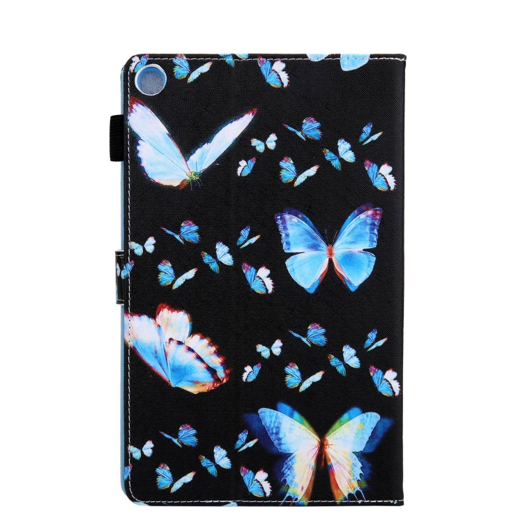 For Samsung Galaxy Tab A11 / A9 Colored Drawing Leather Tablet Case(Dream Blue Butterfly) by bashfashion