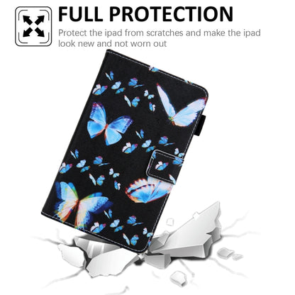 For Samsung Galaxy Tab A11 / A9 Colored Drawing Leather Tablet Case(Dream Blue Butterfly) by bashfashion