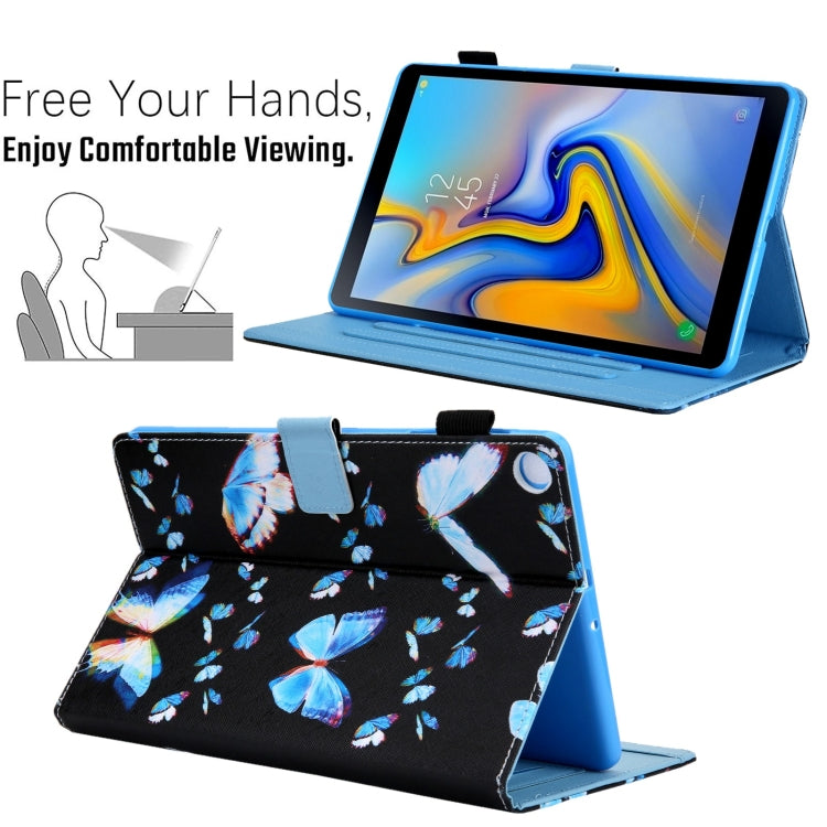 For Samsung Galaxy Tab A11 / A9 Colored Drawing Leather Tablet Case(Dream Blue Butterfly) by bashfashion