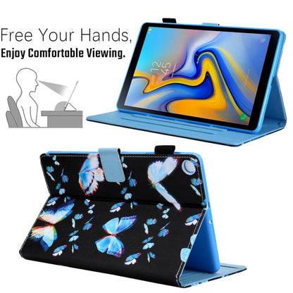 For Samsung Galaxy Tab A11 / A9 Colored Drawing Leather Tablet Case(Dream Blue Butterfly) by bashfashion