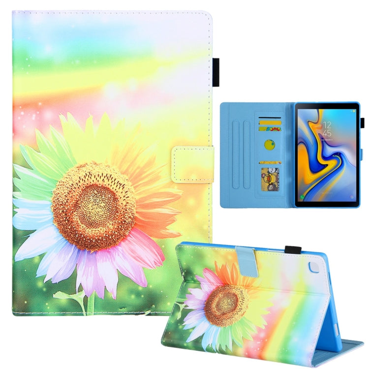 For Samsung Galaxy Tab A11 / A9 Colored Drawing Leather Tablet Case(Sunflower) by bashfashion